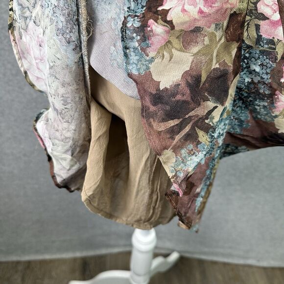 Vintage Floral Mini Short Dress Womens Small Pink Mini Babydoll Slip Sheer Y2K - Picture 8 of 11